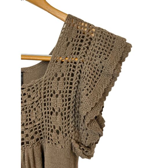 Sweater Dress Tunic Crochet Knit Mak B. 90s Y2K Cottagecore Fairy granny S - Picture 10 of 13